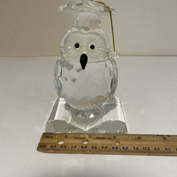 Shannon Crystal Graduation Owl Figurine with Mortar Board Sitting on a Book 5.5" - Picture 11 of 12